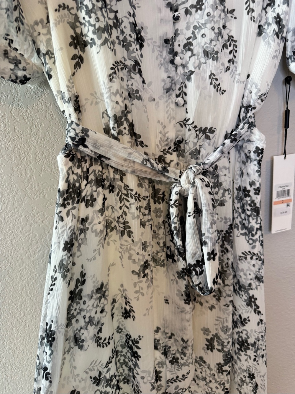 Calvin Klein Floral Chiffon Ruffle Hem Maxi Dress NEW Size 2 - Picture 6 of 13